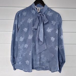 Vintage Kennington Pussy Bow Floral Blouse
